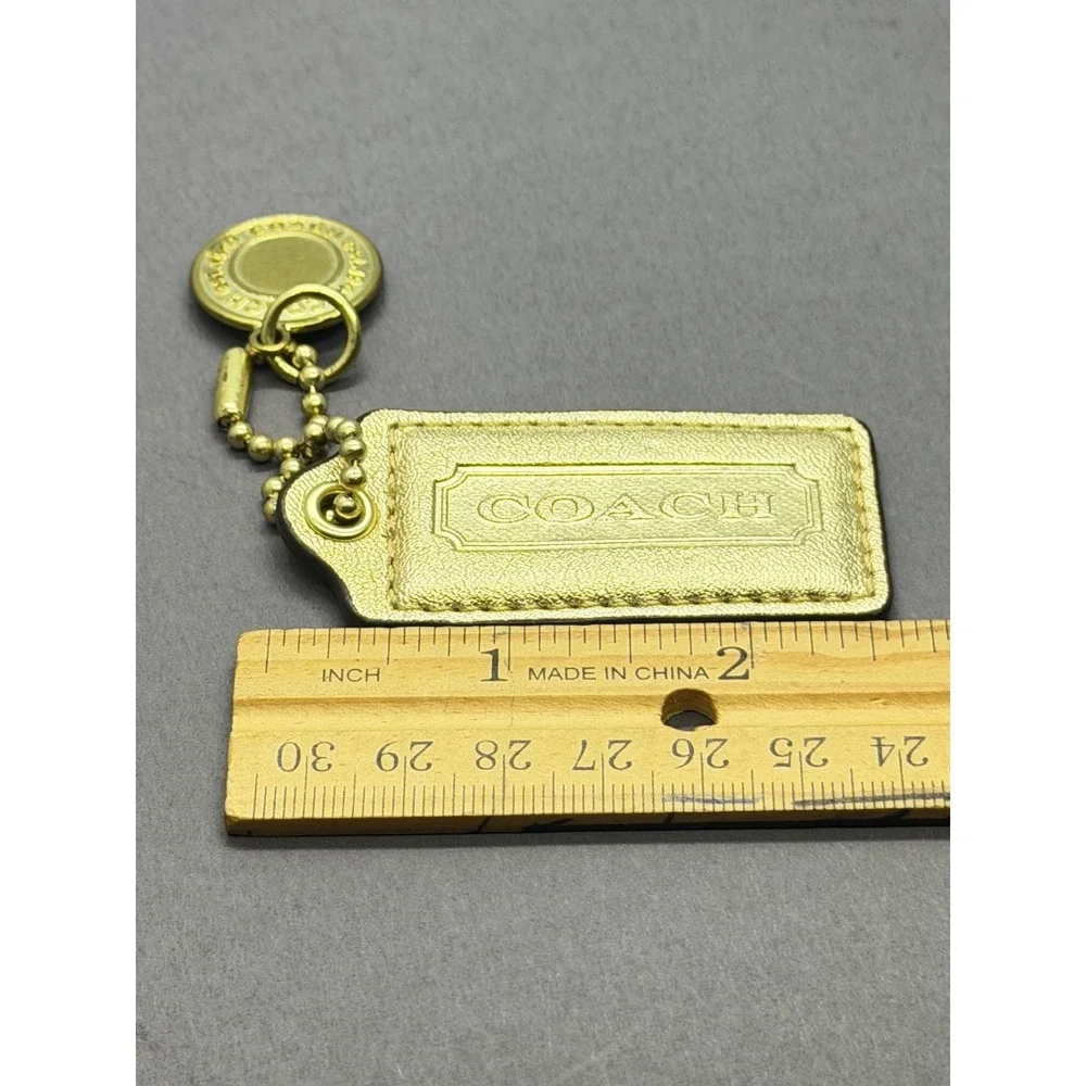 Coach Lot of 2 Hand Tags Metallic Leather Coin Logo